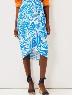 Dorothy Shell Print Wrap Skirt