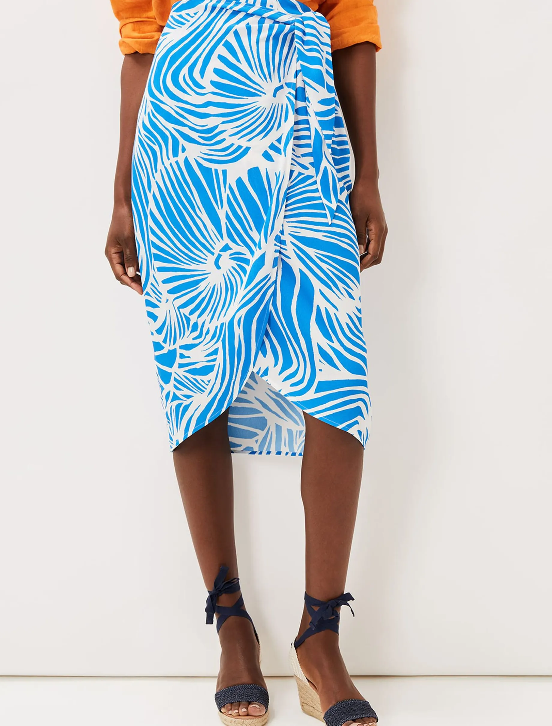 Dorothy Shell Print Wrap Skirt