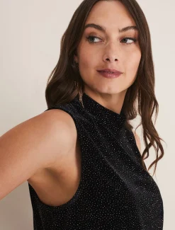 Dove Glitter Velvet Top