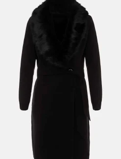 Edessa Fur Collar Wrap Coat