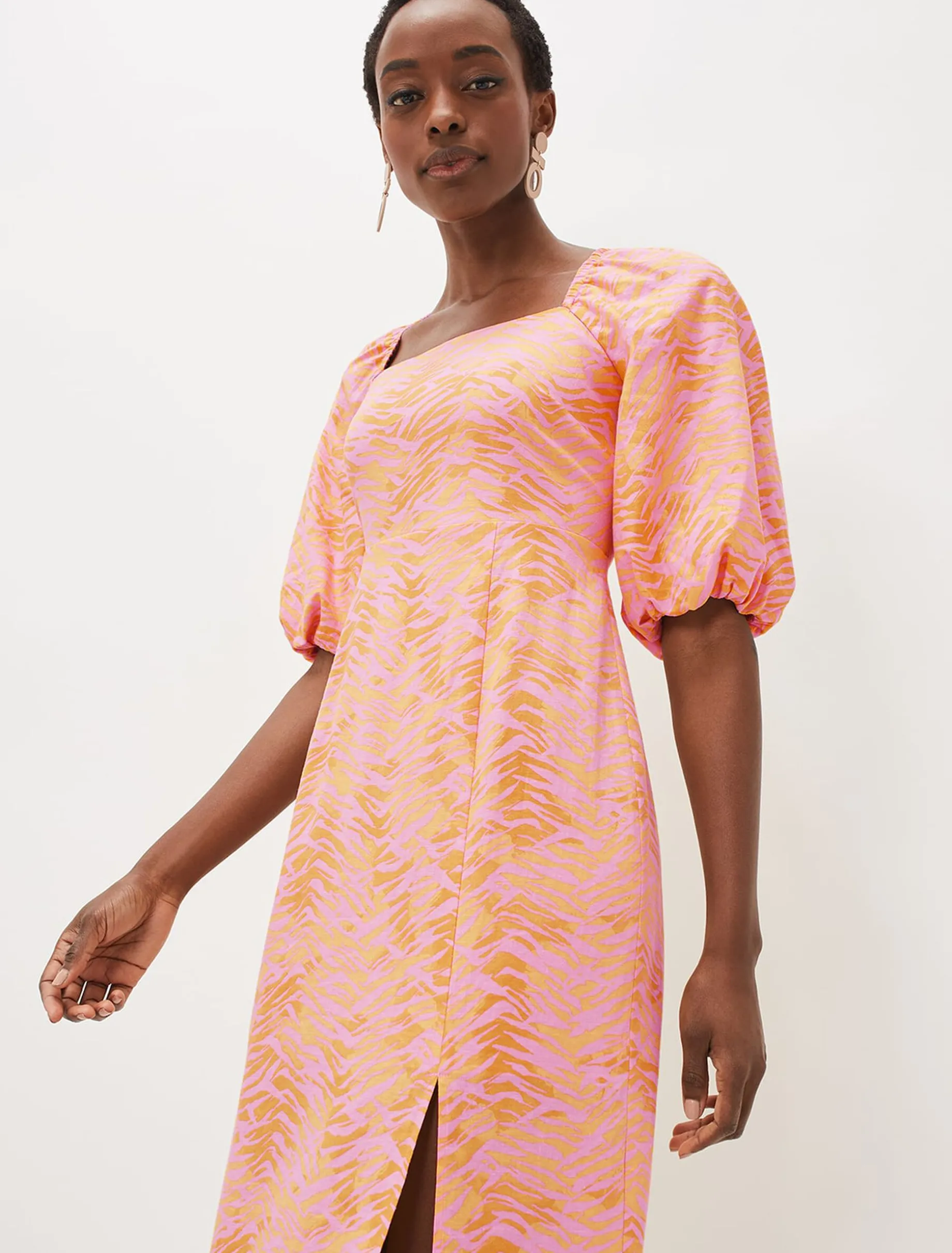 Effie Zebra Puff Sleeve Dress