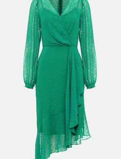 Elaina Flocked Spot Dress