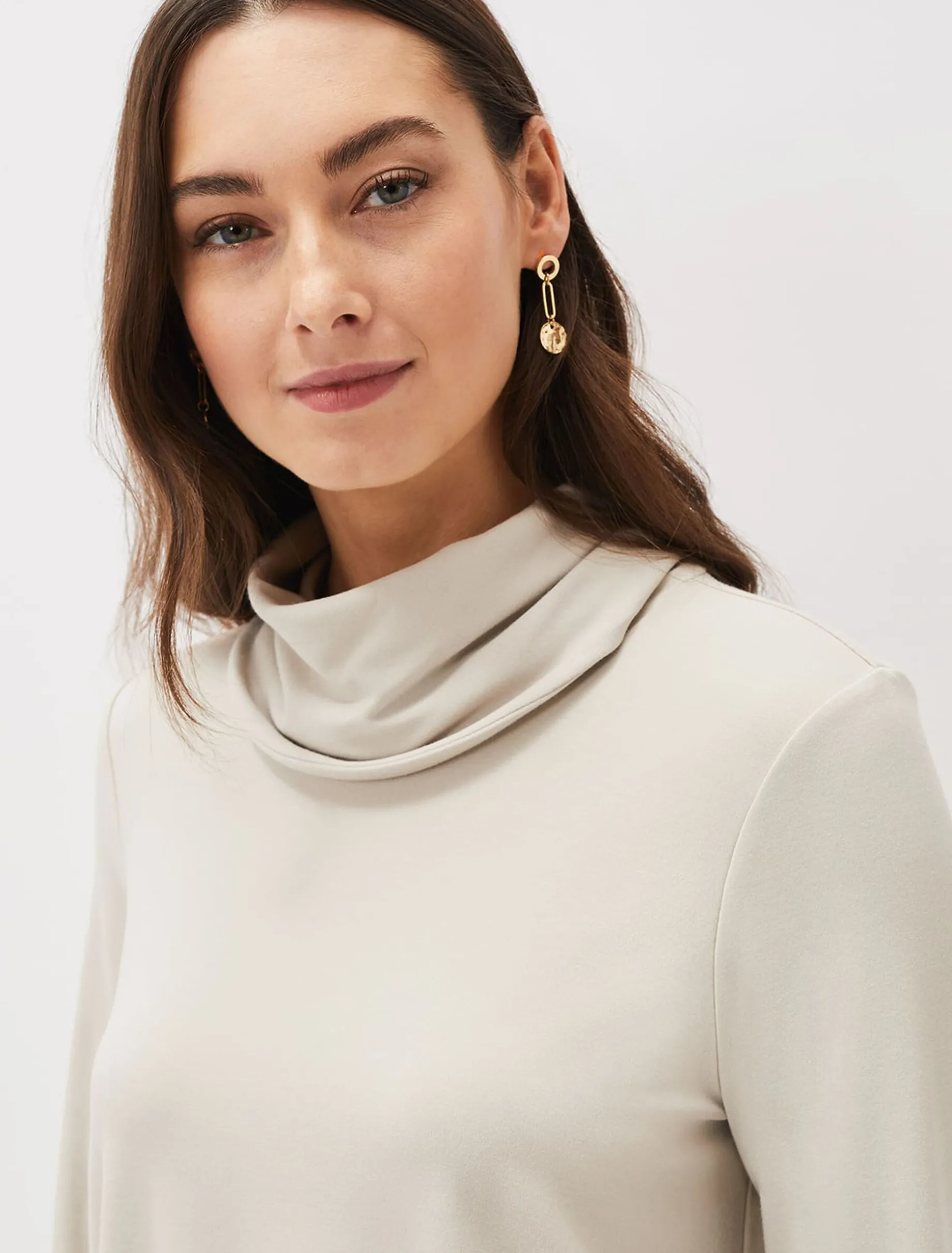 Elia Cowl Neck Blouson Top