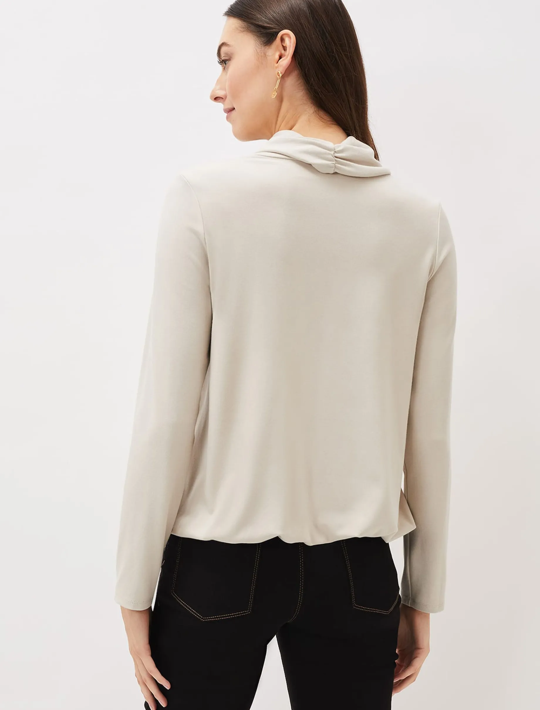 Elia Cowl Neck Blouson Top