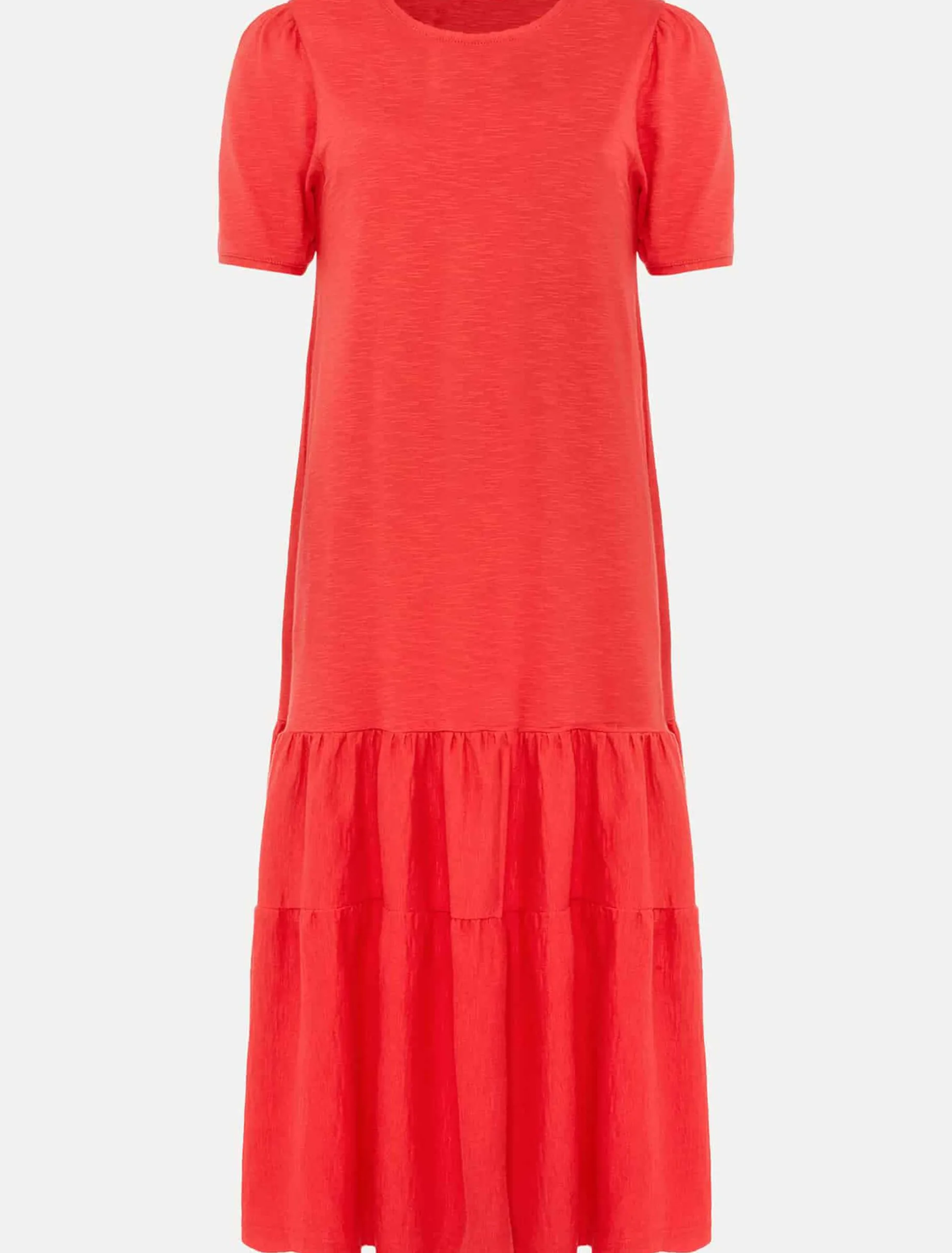 Elizebeth Cotton Tiered Midi Dress