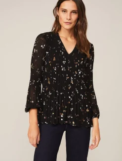 Ella Foil Spot Blouse