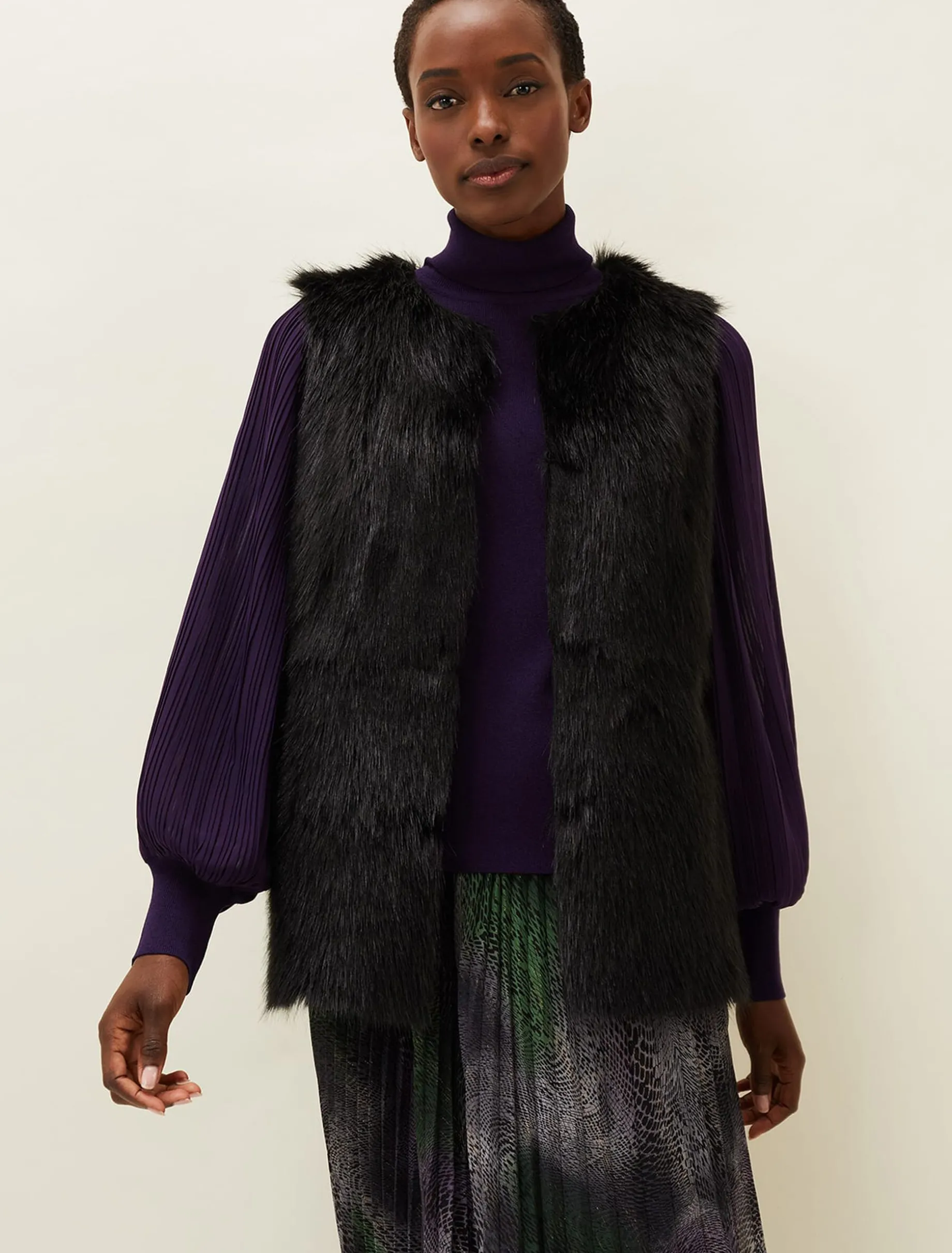 Ella Longline Reversible Faux Fur Gilet