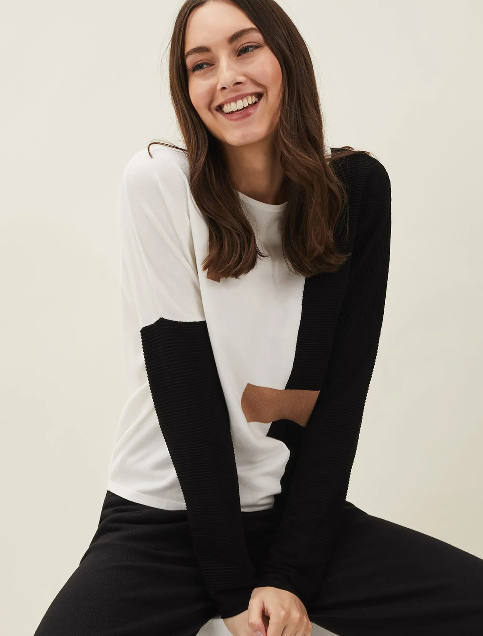 Ellan Colourblock Fine Knit Jumper