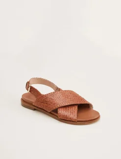 Elle Leather Crossover Sandals