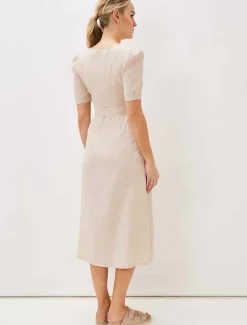 Elletta Square Neck Linen Dress
