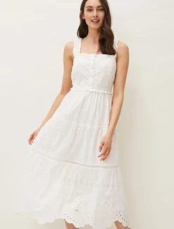 Ellie Broderie Midi Dress