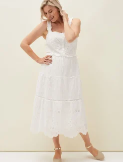 Ellie Broderie Midi Dress