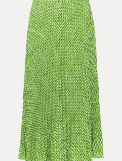 Elmina Geo Pleated Midi Skirt