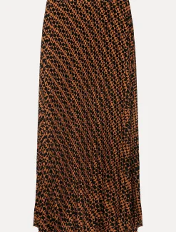 Elmina Pleated Geo Print Midi Skirt