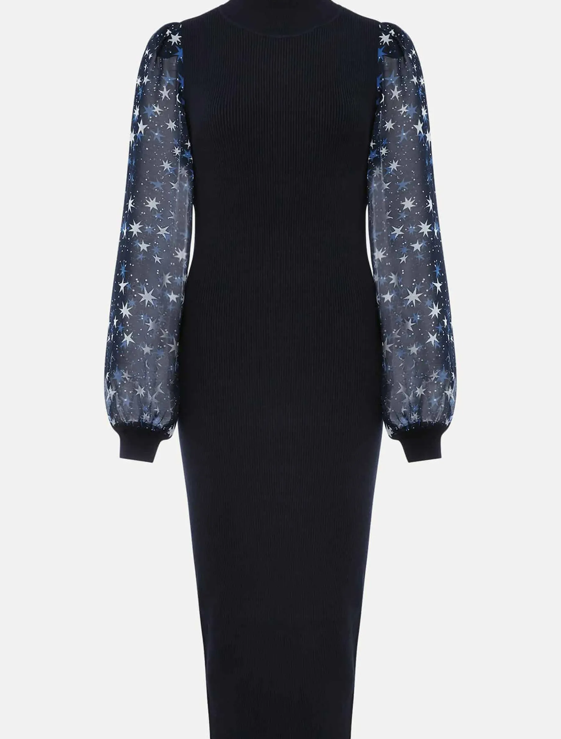 Elmina Woven Sleeve Star Knit Dress