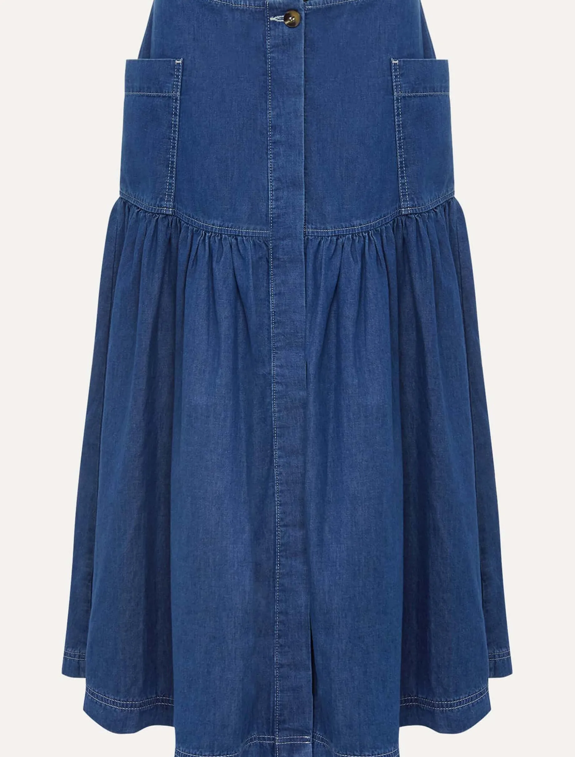 Elodie Tiered Denim Skirt