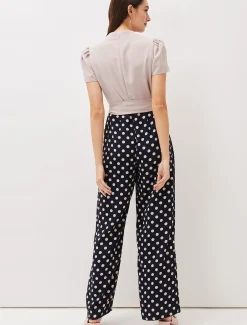 Eloise Spot Print Wide Leg Jumpsuit