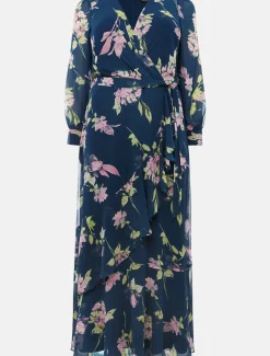 Elsa Printed Woven Frill Maxi Dress