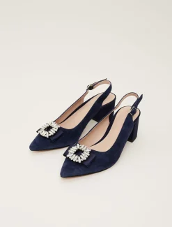 Embellished Toe Block Heel Slingback