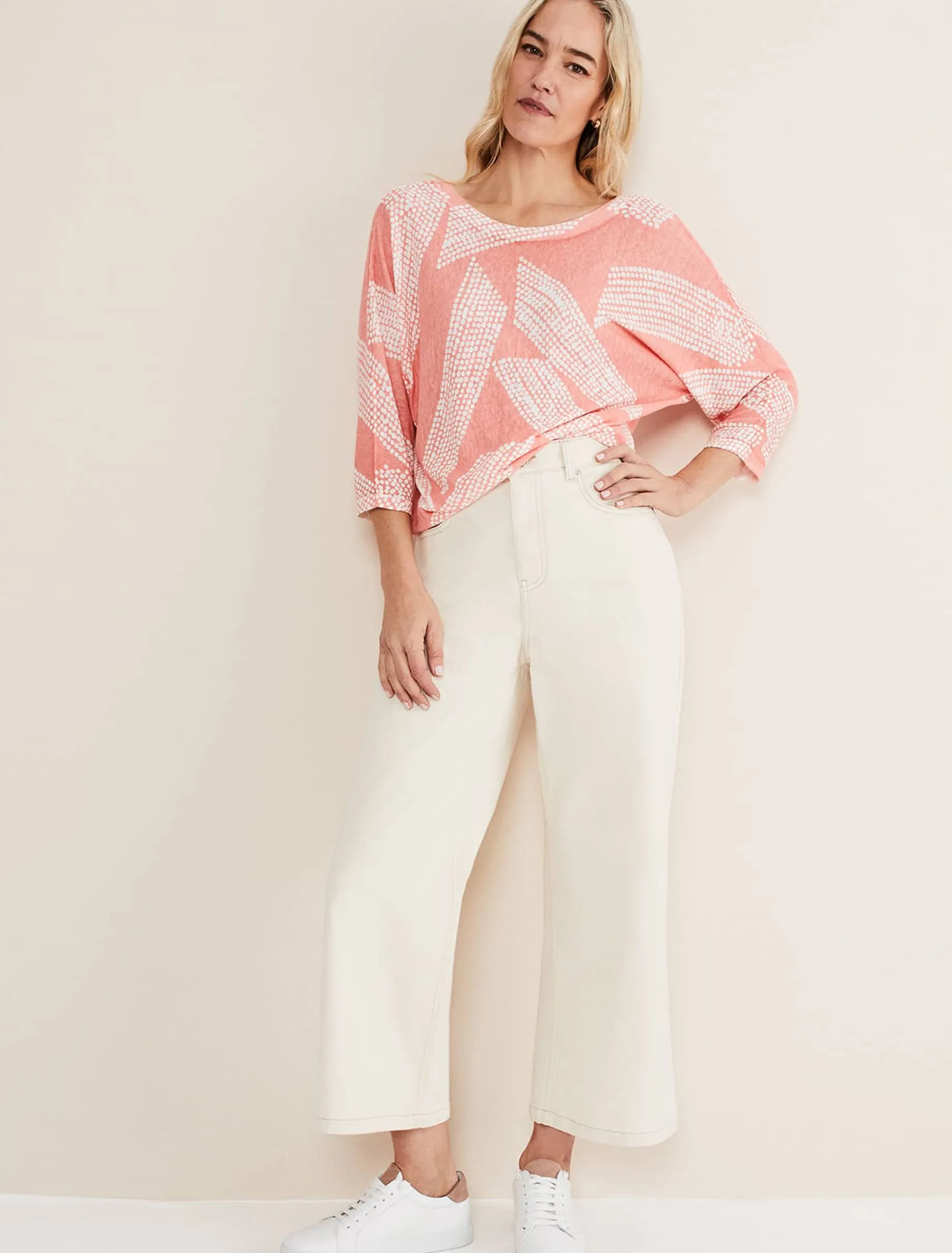 Emma Diagonal Dot Print Knit