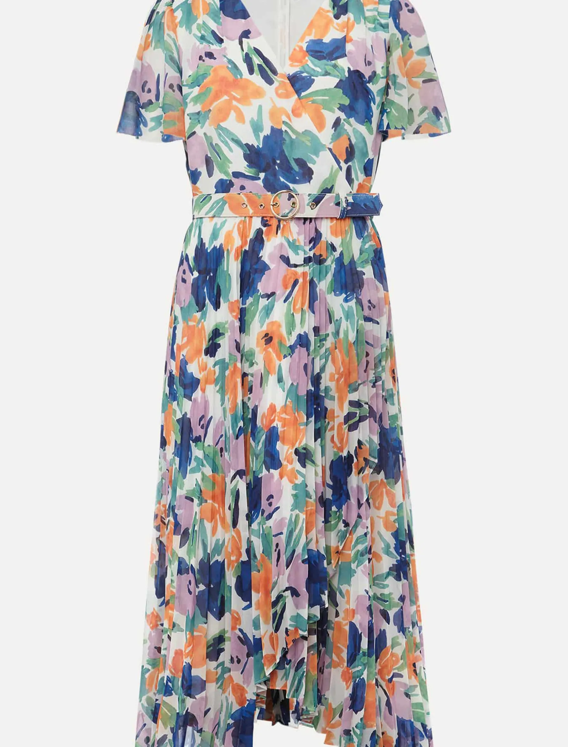 Essie Floral Pleated Midi Dress
