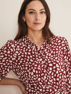 Este Polka Dot Shirt Midi Dress