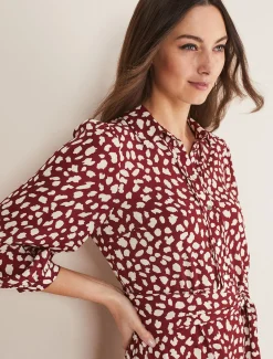 Este Polka Dot Shirt Midi Dress