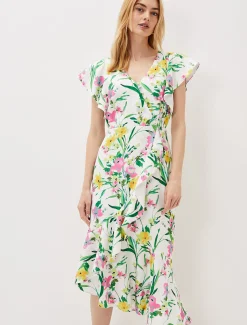 Evelin Printed Frill Hem Dress