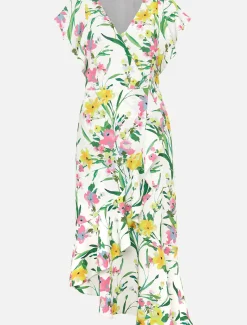 Evelin Printed Frill Hem Dress