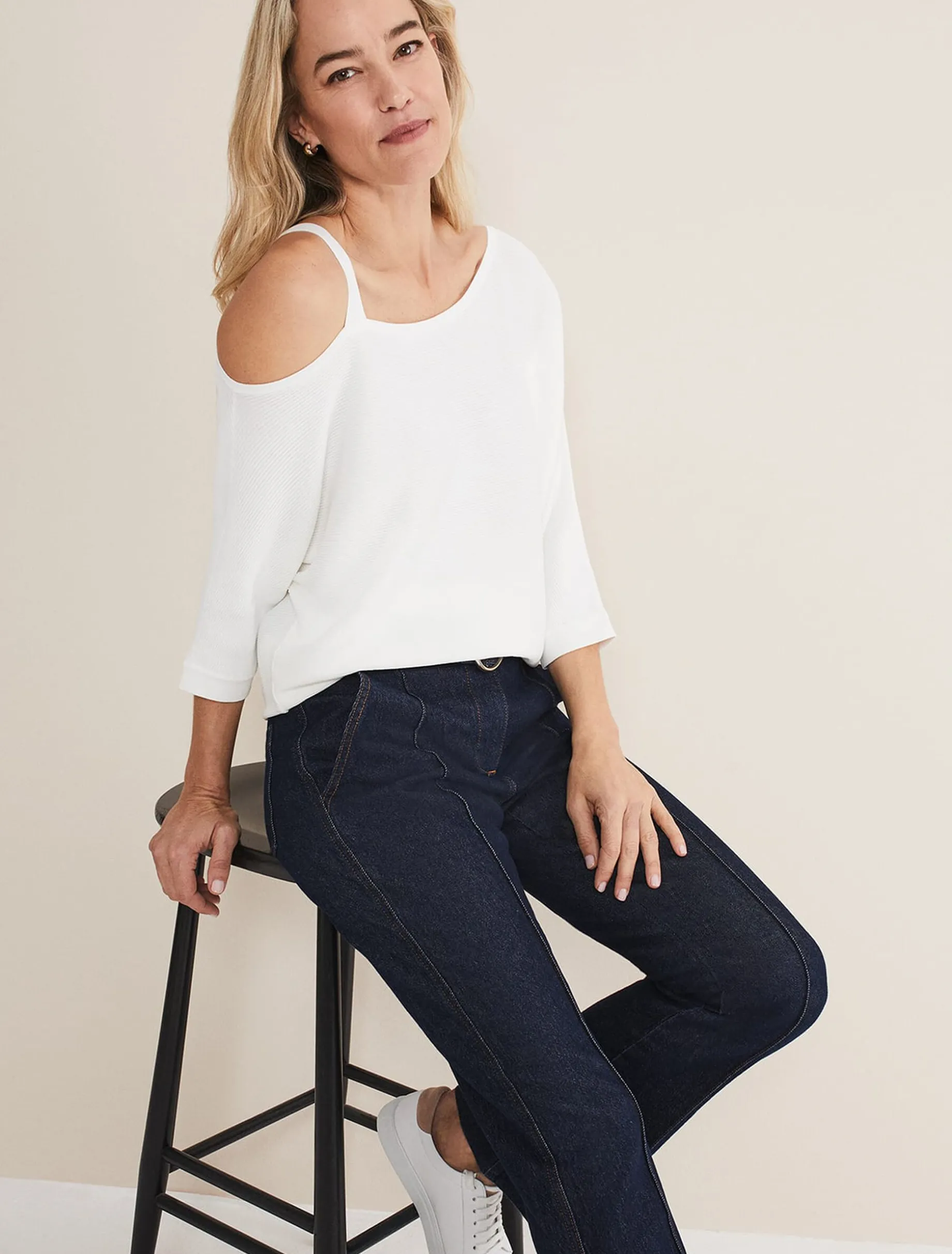 Evie One Shouler Ripple Knit
