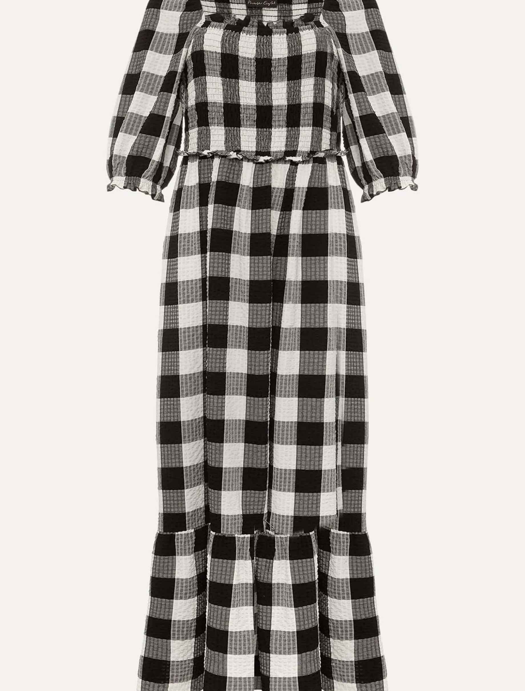 Evlin Gingham Square Neck Dress