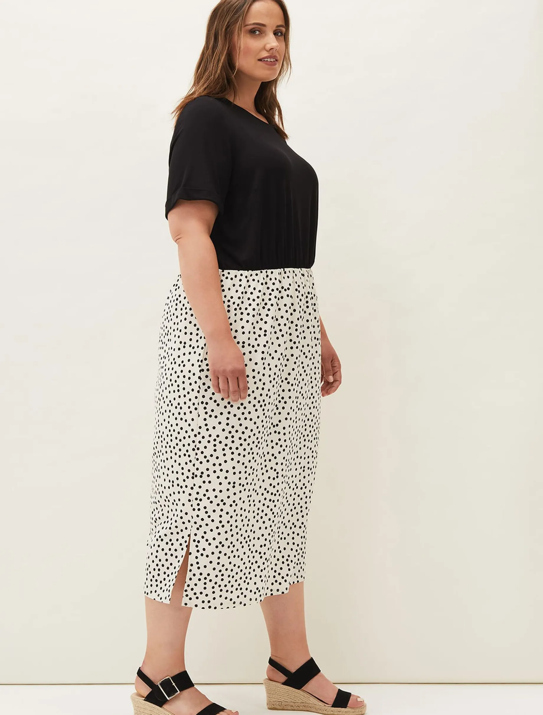 Fae Colourblock Spot Dress