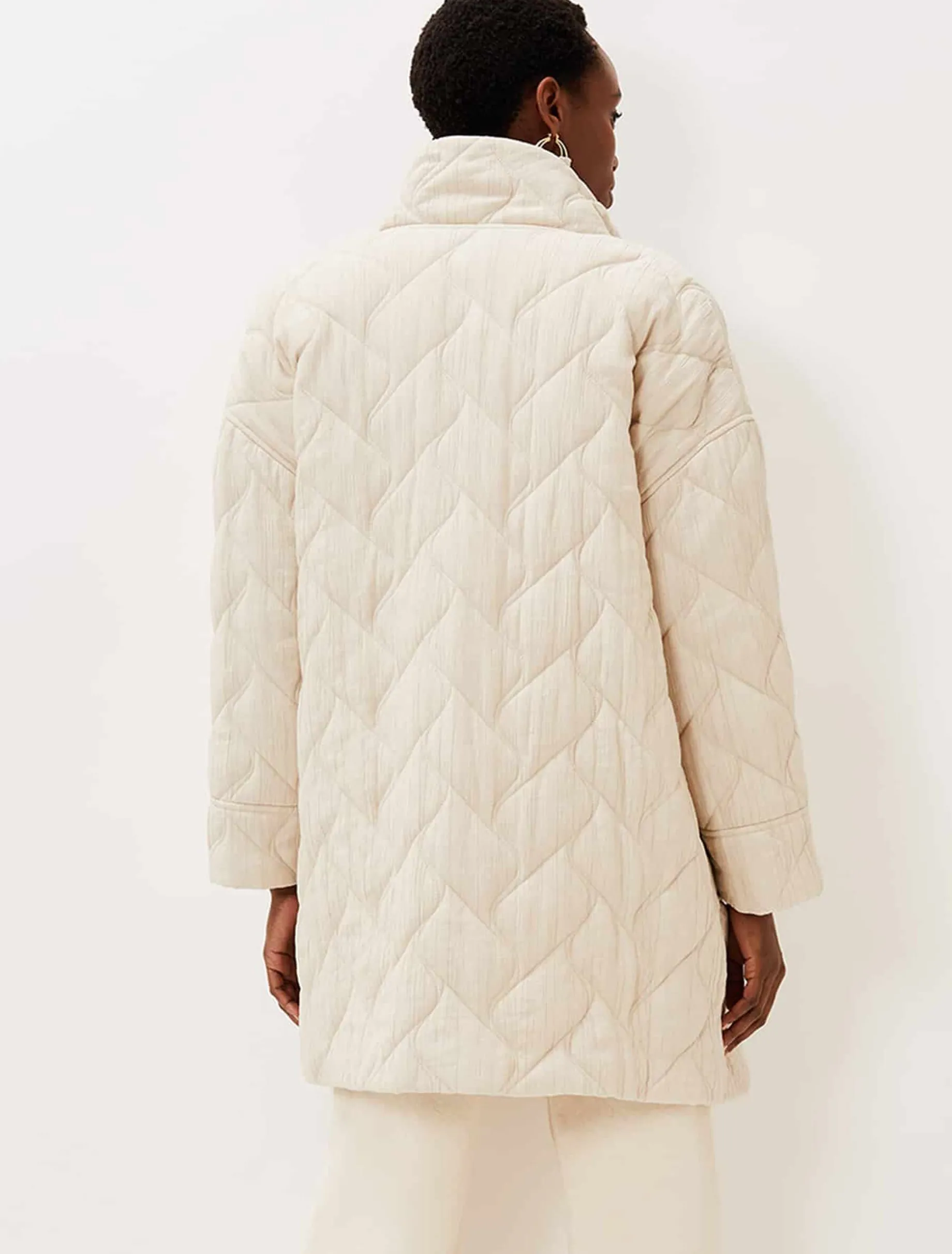 Fae Textured Quilted Longline Coat