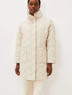 Fae Textured Quilted Longline Coat