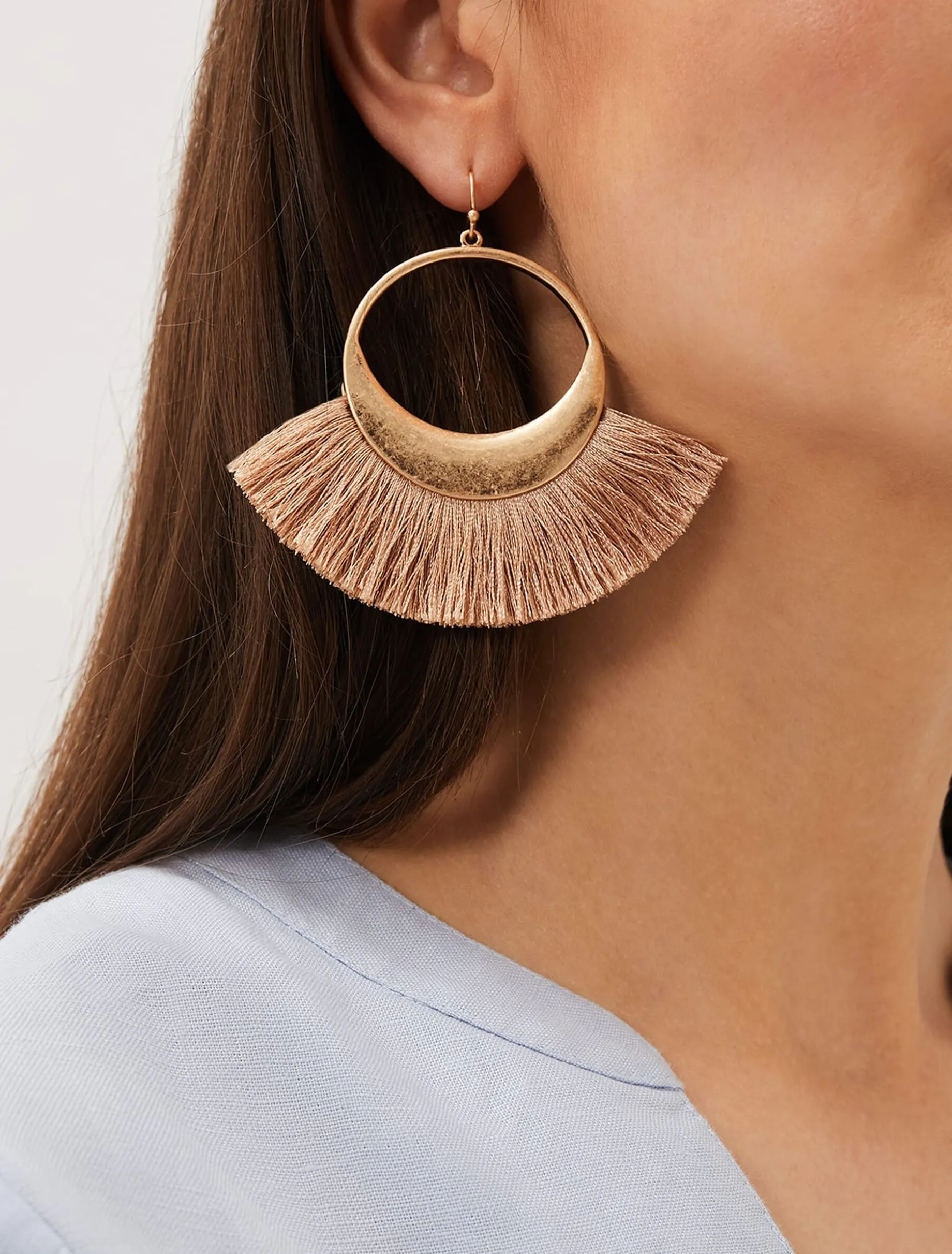 Fan Detail Drop Earring