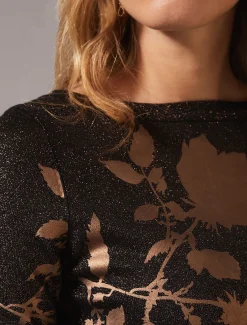Farah Floral Foil Fitted Dress