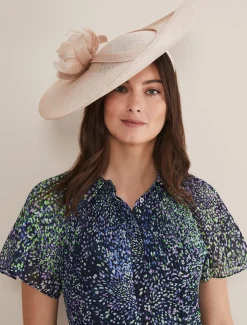 Feather Flower Large Disc Fascinator