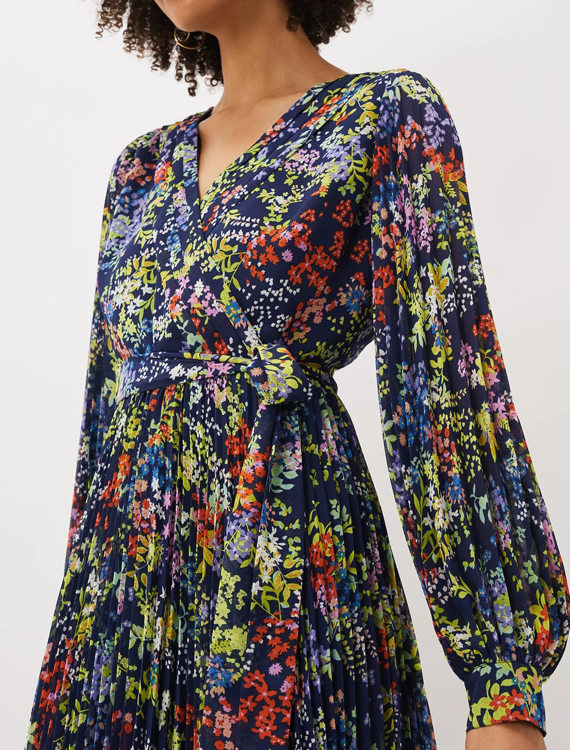 Fenella Ditsy Print Pleated Dress