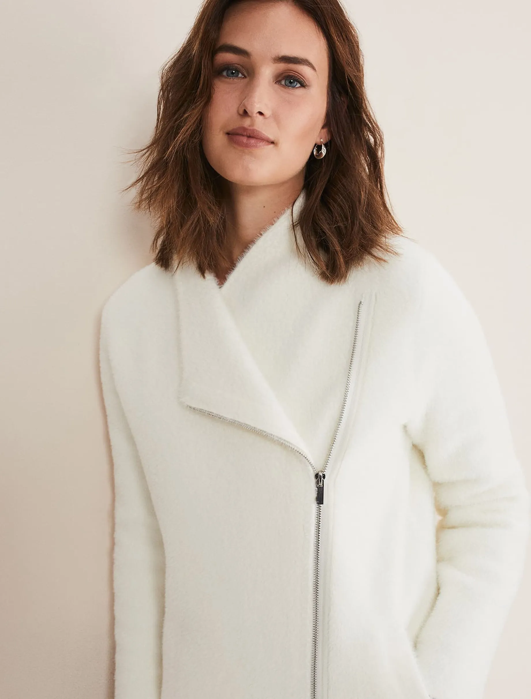 Fia Fluffy Zip Knit Coat