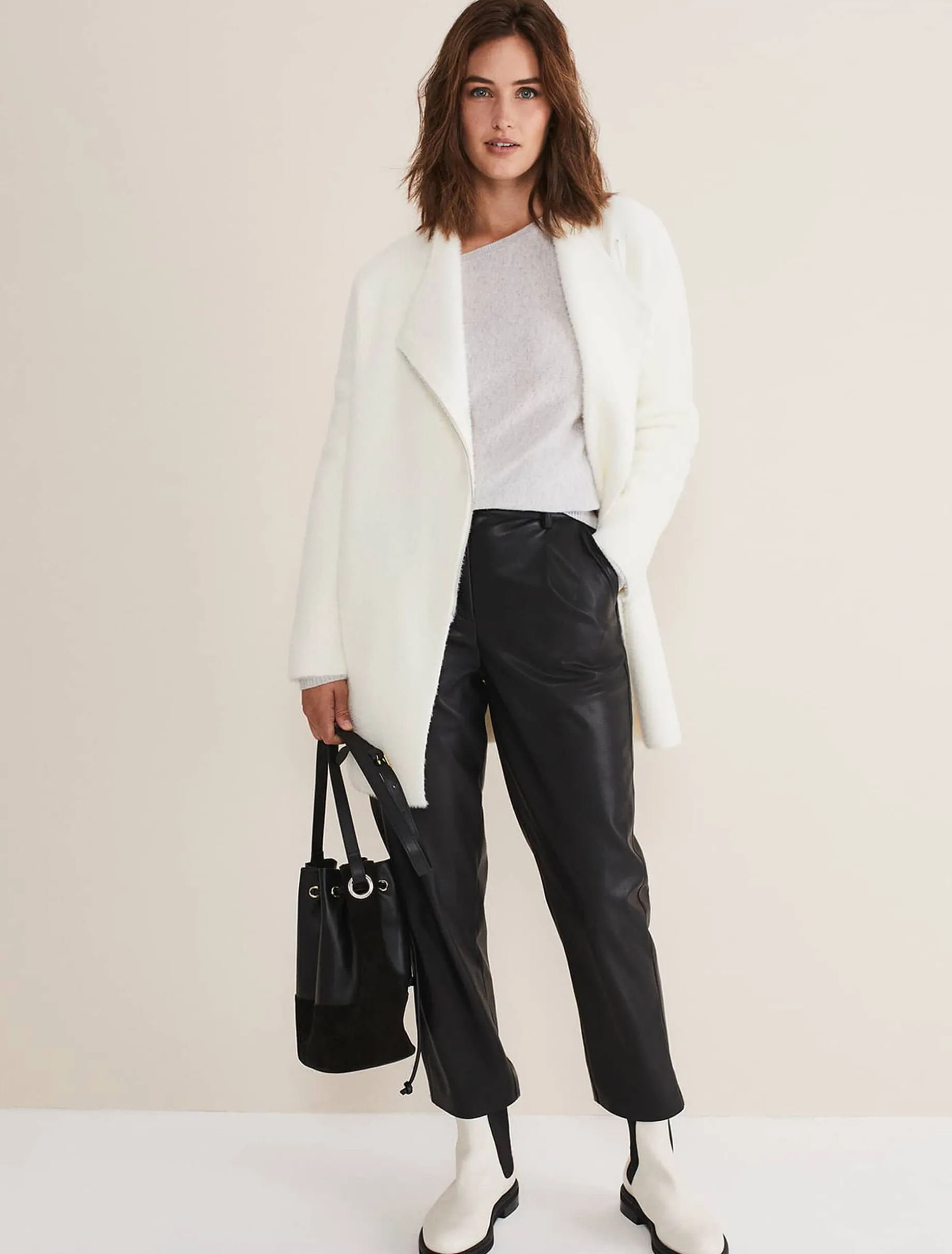 Fia Fluffy Zip Knit Coat
