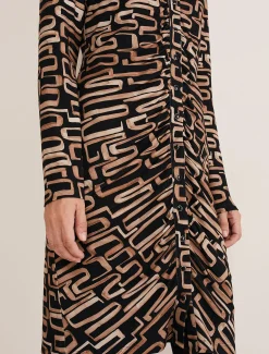 Flora Broken Lines Ruched Dress