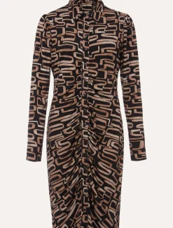 Flora Broken Lines Ruched Dress