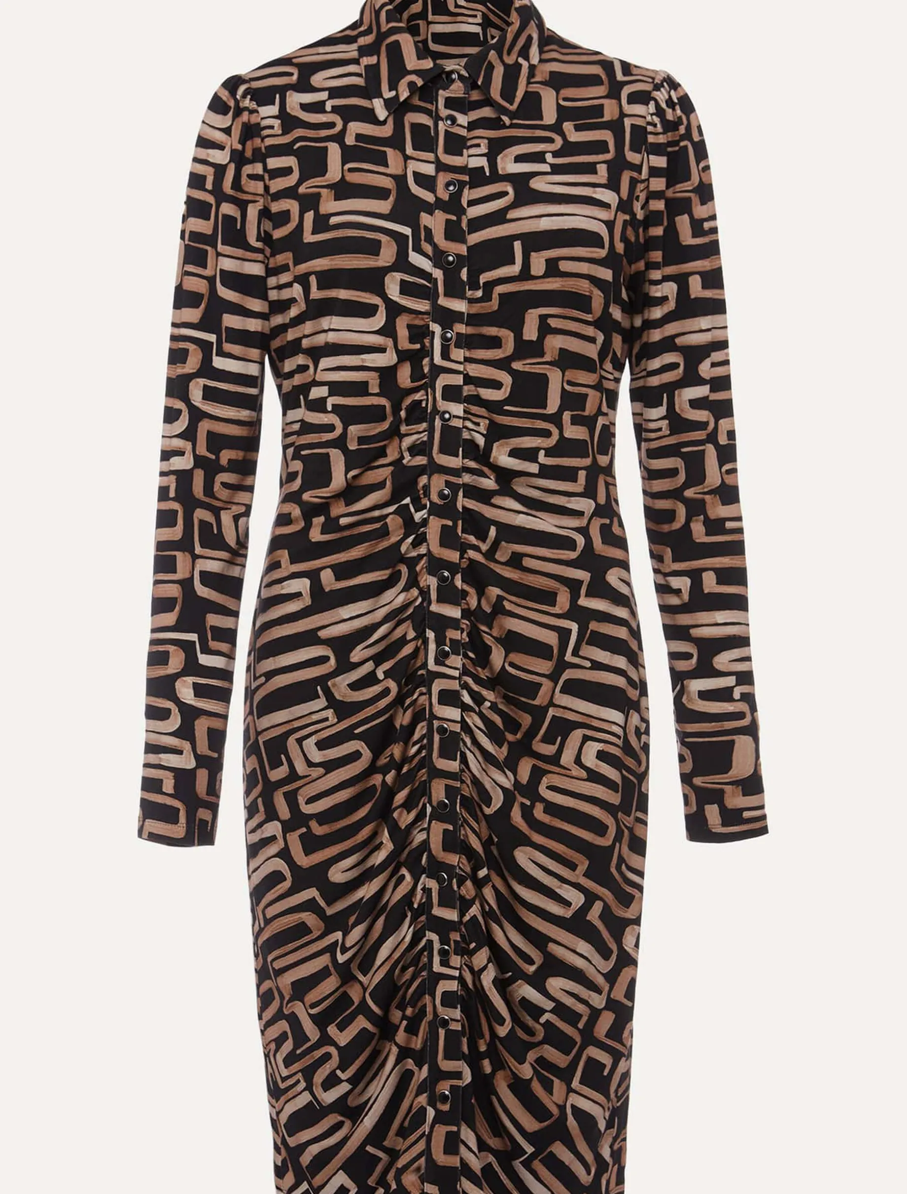 Flora Broken Lines Ruched Dress