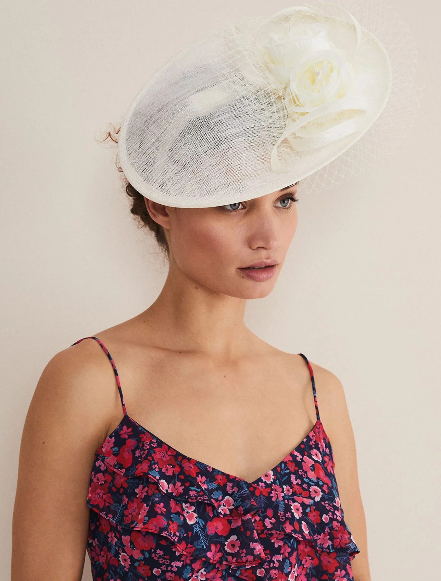 Floral Under Brim Fascinator