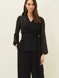 Florentine Semi-Sheer Wrap Top