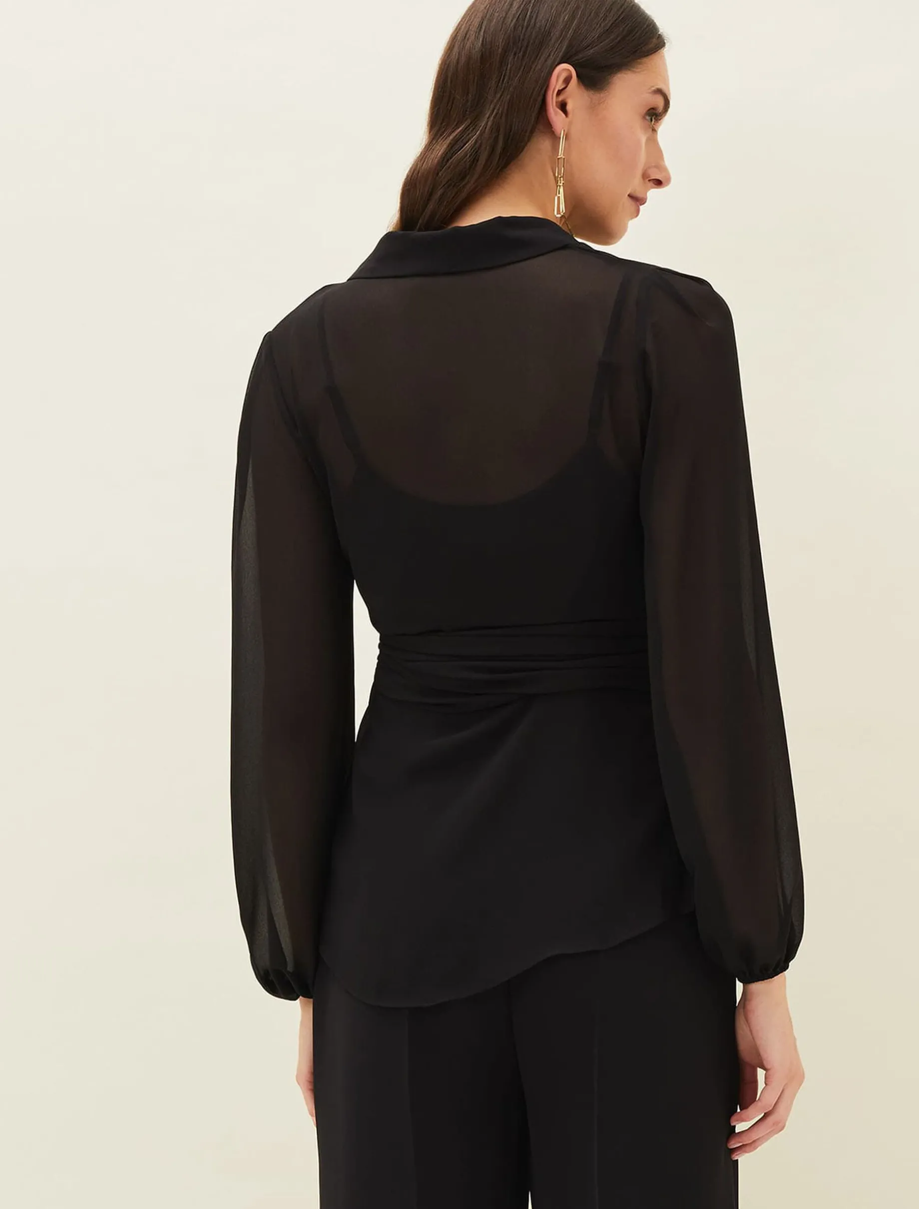 Florentine Semi-Sheer Wrap Top