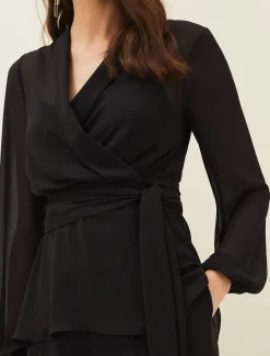 Florentine Semi-Sheer Wrap Top