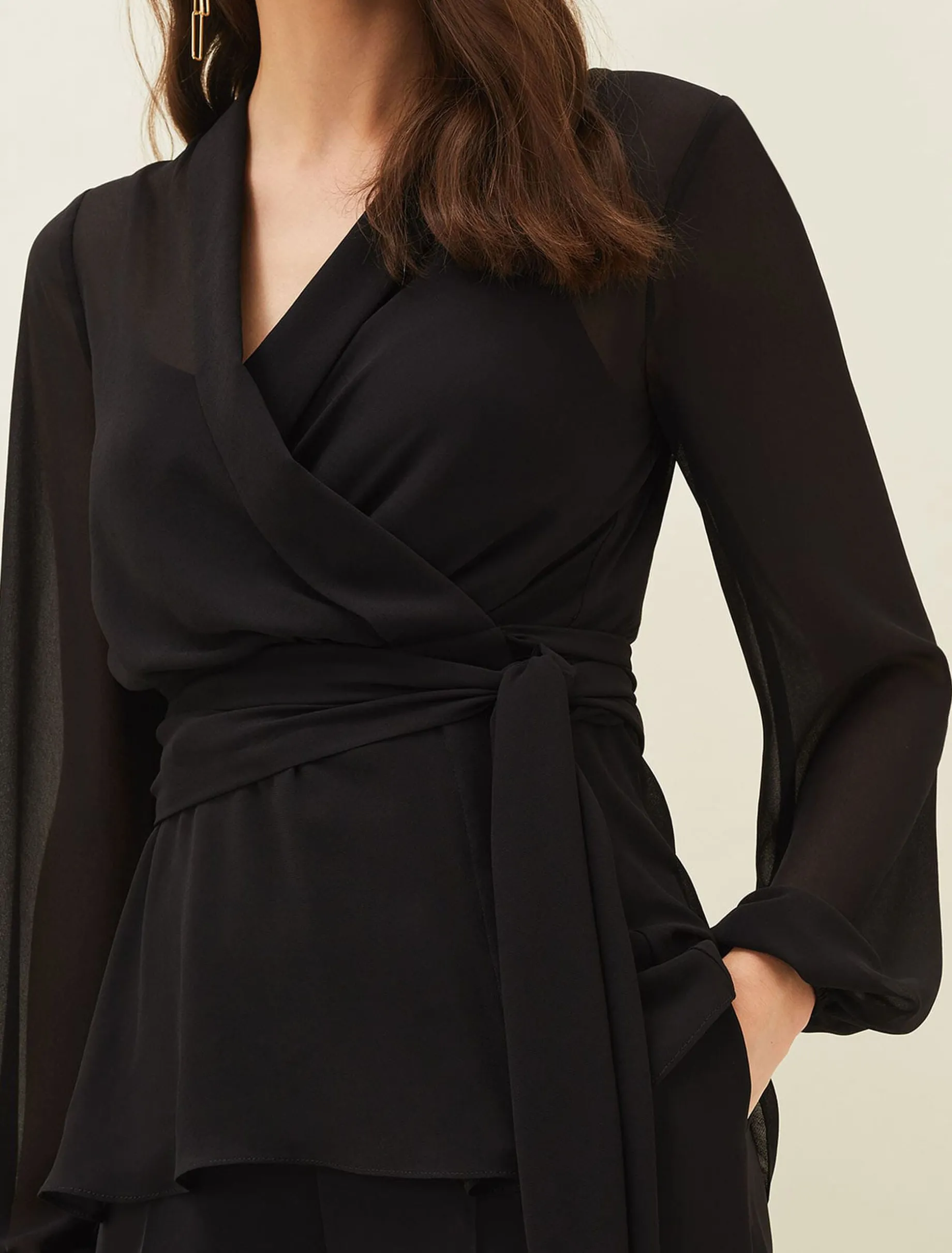 Florentine Semi-Sheer Wrap Top