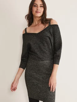 Florin Fitted Lurex Column Dress