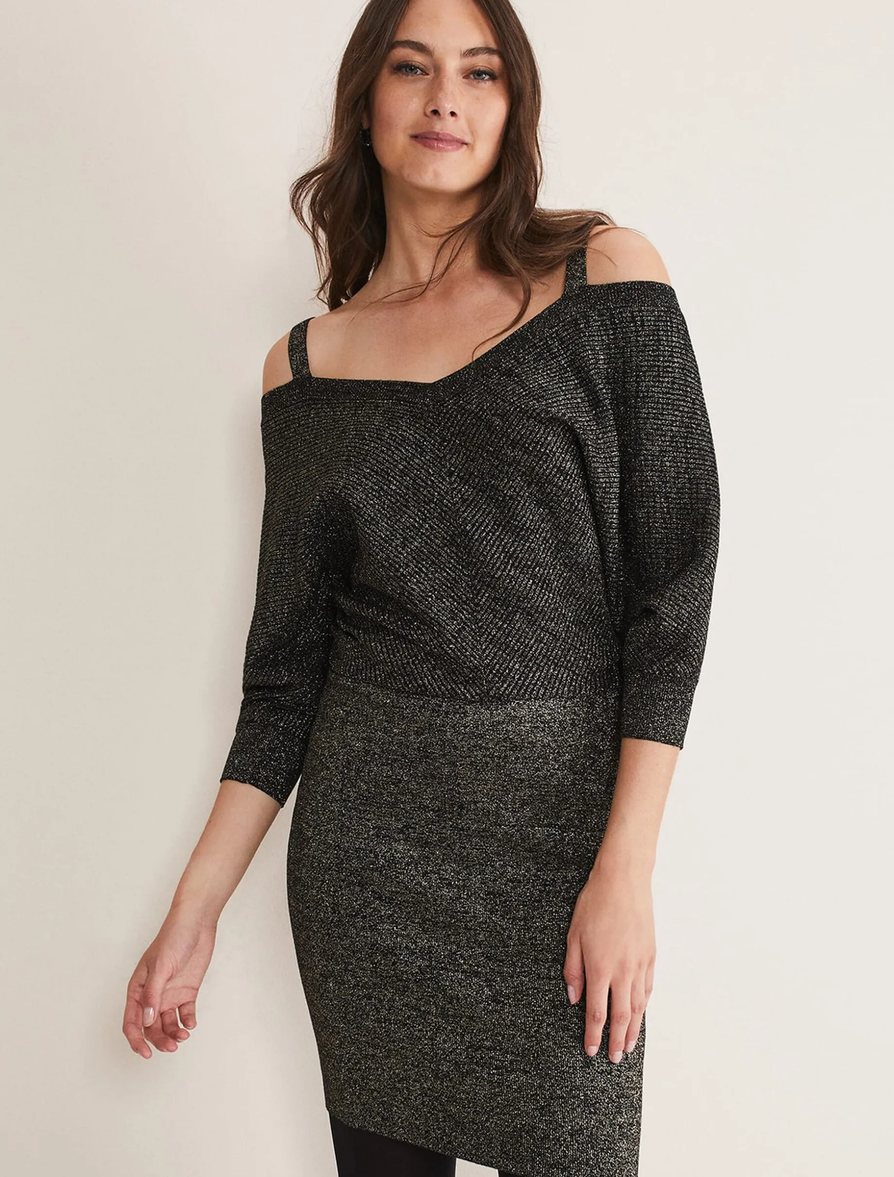 Florin Fitted Lurex Column Dress